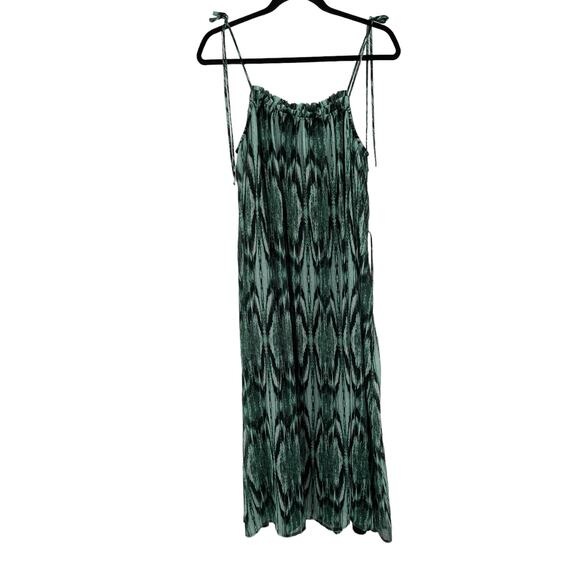Vince Camuto dress Rainforest texture Pleated midi X-Small XS - Picture 5 of 7
